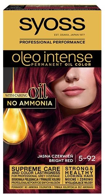 Farba do włosów Syoss Oleo Intense trwale koloryzująca z olejkami 5-92 Jasna Czerwień (9000100814737) - obraz 1