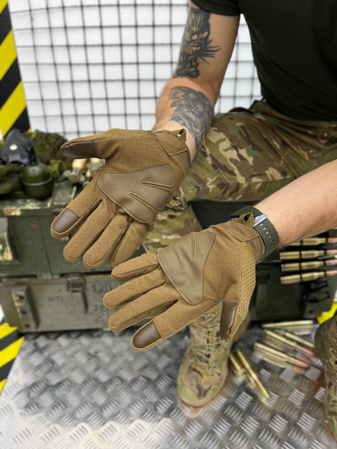 Тактичні рукавички Urban Defender Tactical Gloves Coyote M - зображення 2