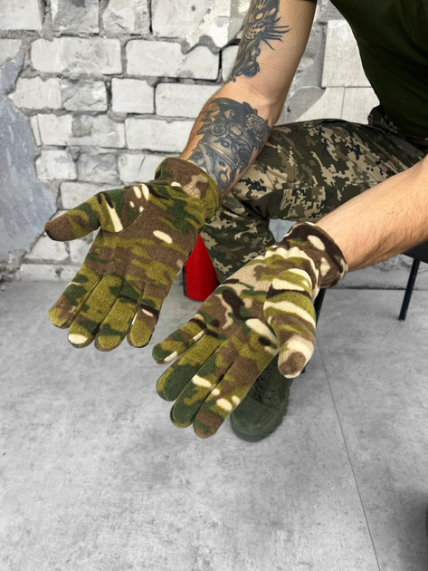 Тактичні флісові рукавички Tactical Gloves Multicam XL - зображення 2