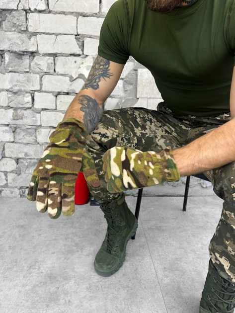 Тактичні флісові рукавички Tactical Gloves Multicam XXL - зображення 1