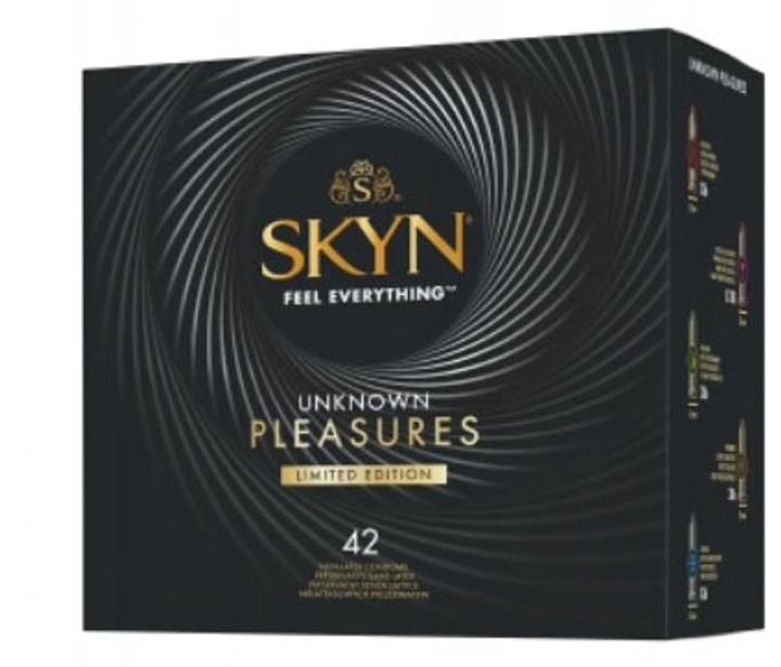 Prezerwatywy Unimil Skyn Unknown Pleasures Limited Edition nielateksowe mix 42 szt (5011831076084 / 5011831101526) - obraz 1