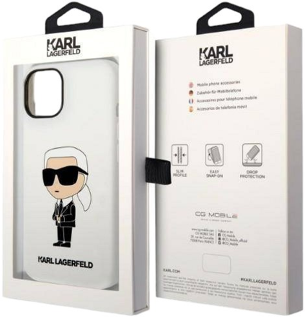 Панель Karl Lagerfeld Silicone Ikonik для Apple iPhone 14 White (3666339086602) - зображення 2