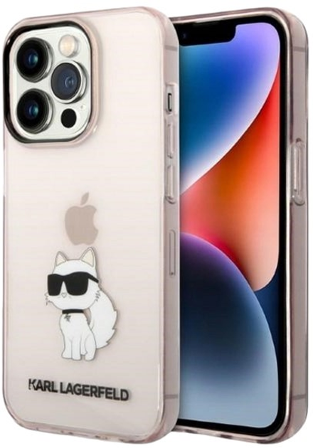 Панель Karl Lagerfeld Ikonik Choupette для Apple iPhone 14 Pro Max Pink (3666339087197) - зображення 2