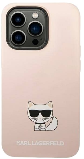 Панель Karl Lagerfeld Silicone Choupette Body для Apple iPhone 14 Pro Max Light Pink (3666339076665) - зображення 3