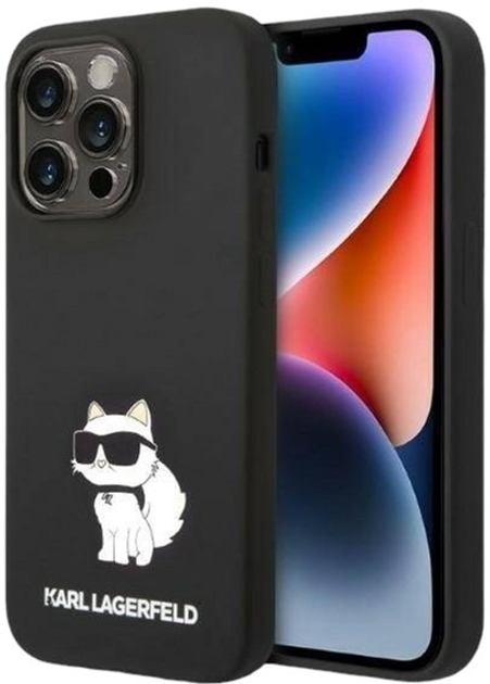 Etui Karl Lagerfeld Silicone Choupette do Apple iPhone 14 Pro Max Black (3666339086756) - obraz 1