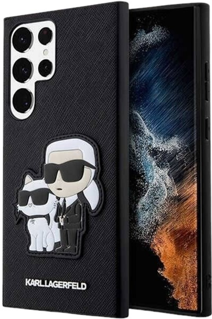 Etui Karl Lagerfeld Saffiano Karl&Choupette do Samsung Galaxy S23 Ultra Black (3666339114749) - obraz 1