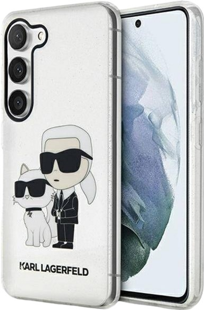 Etui Karl Lagerfeld Glitter Karl&Choupette do Samsung Galaxy S23 Plus Transparent (3666339114701) - obraz 1