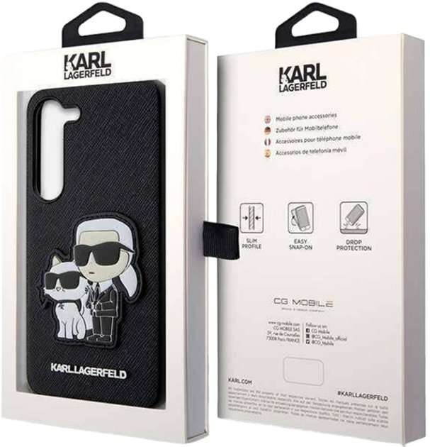 Etui Karl Lagerfeld Saffiano Karl&Choupette do Samsung Galaxy S23 Plus Black (3666339114732) - obraz 3