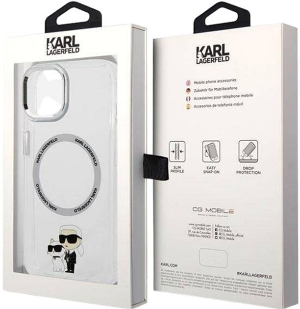 Etui Karl Lagerfeld Iconic Karl&Choupette Magsafe do Apple iPhone 13 Transparent (3666339126339) - obraz 2