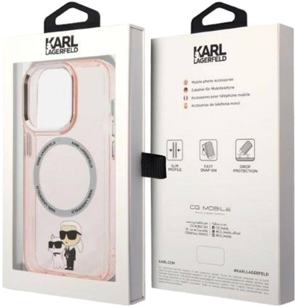Etui Karl Lagerfeld Iconic Karl&Choupette Magsafe do Apple iPhone 14 Pro Pink (3666339087586) - obraz 3