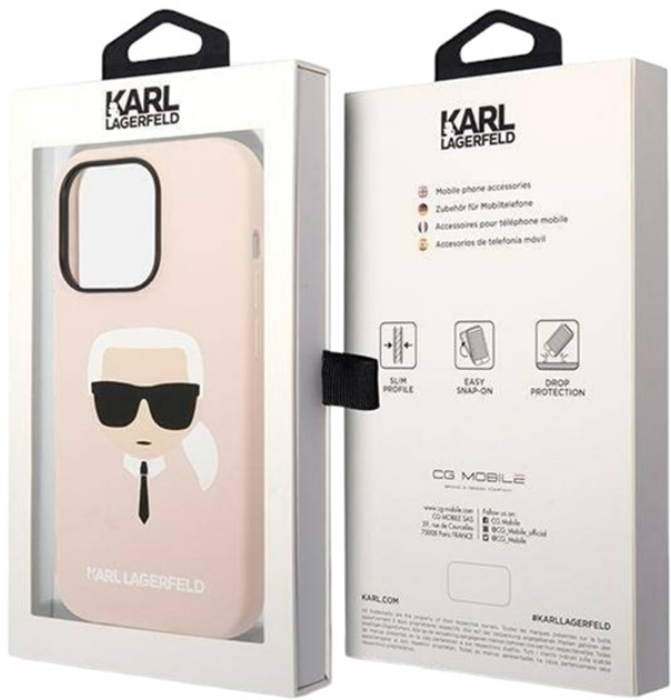 Панель Karl Lagerfeld Silicone Karl Head Magsafe для Apple iPhone 14 Pro Light Pink (3666339078058) - зображення 3