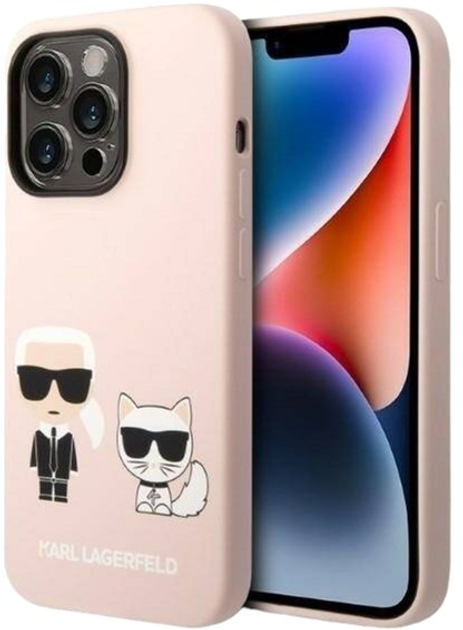 Etui Karl Lagerfeld Silicone Karl&Choupette Magsafe do Apple iPhone 14 Pro Light Pink (3666339078133) - obraz 1