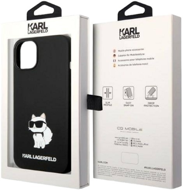 Etui Karl Lagerfeld Silicone Choupette MagSafe do Apple iPhone 14 Plus Black (3666339087739) - obraz 2