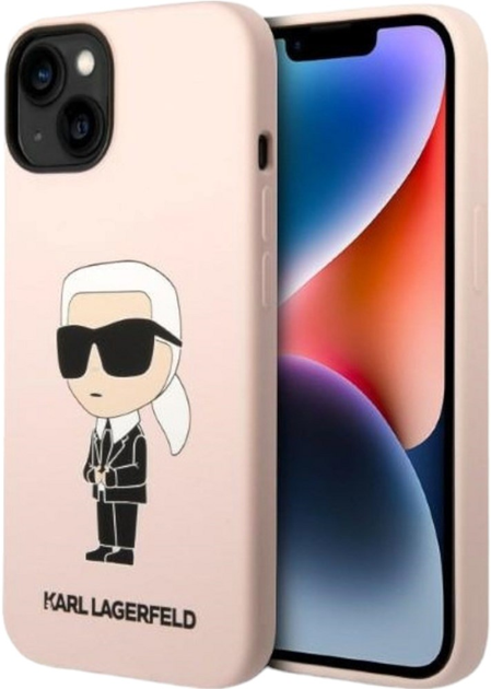 Панель Karl Lagerfeld Silicone Ikonik Magsafe для Apple iPhone 14 Pink (3666339087647) - зображення 1
