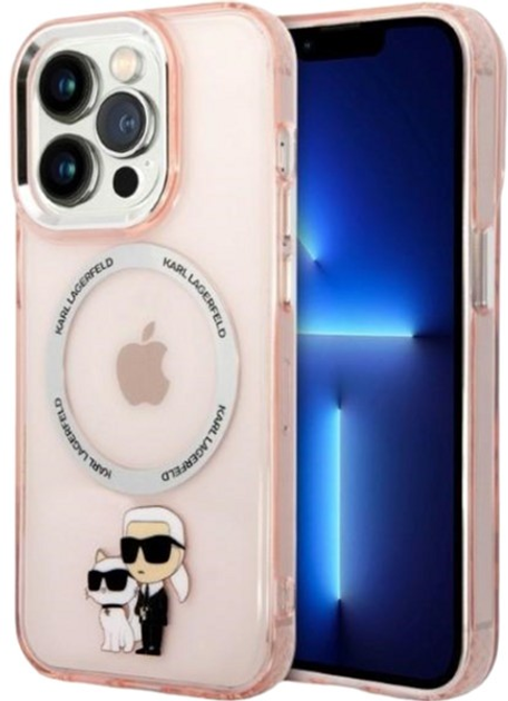 Панель Karl Lagerfeld Karl&Choupette Aluminium Magsafe для Apple iPhone 14 Pro Max Pink (3666339087357) - зображення 1