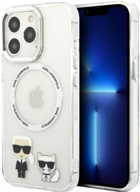 Etui Karl Lagerfeld Iconic Karl&Choupette Magsafe do Apple iPhone 14 Pro Max Transparent (3666339087630) - obraz 1