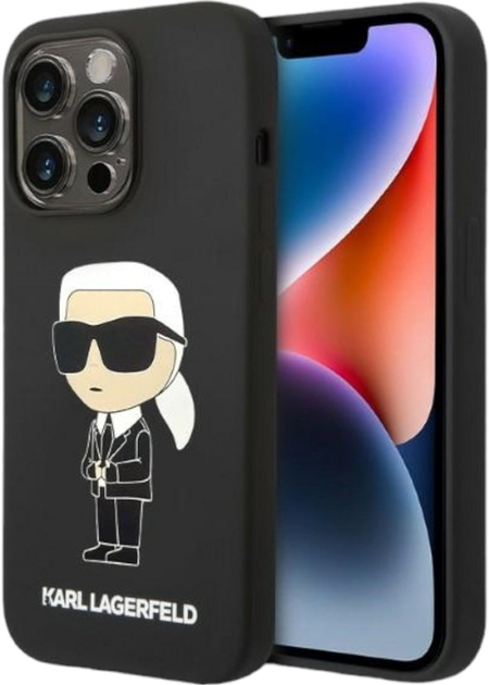 Etui Karl Lagerfeld Silicone Ikonik Magsafe do Apple iPhone 14 Pro Max Black (3666339087715) - obraz 1