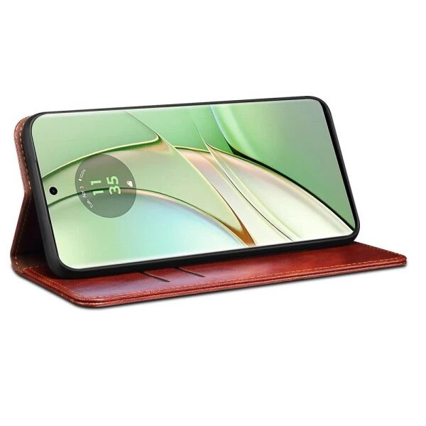 Чохол-книжка з кишеньками UniCase Leather Wallet для Motorola Edge 40 - Brown - зображення 3
