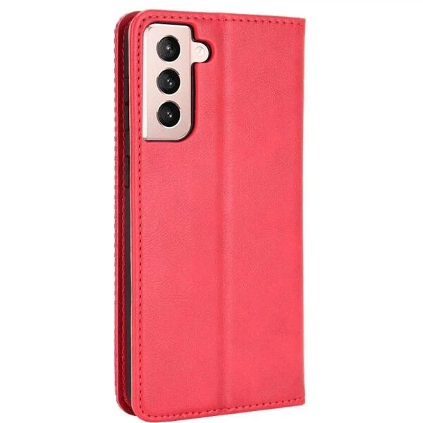 Чехол-книжка Deexe Retro Style для Samsung Galaxy S21 (G991) - Red - изображение 7