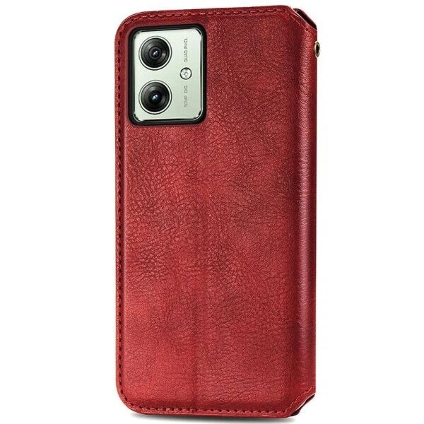 Чехол Deexe Rhombus Wallet для Motorola Moto G54 / G54 Power - Red - изображение 6