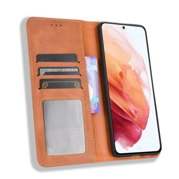 Чохол-книжка Deexe Retro Style для Samsung Galaxy S21 (G991) - Brown - зображення 5