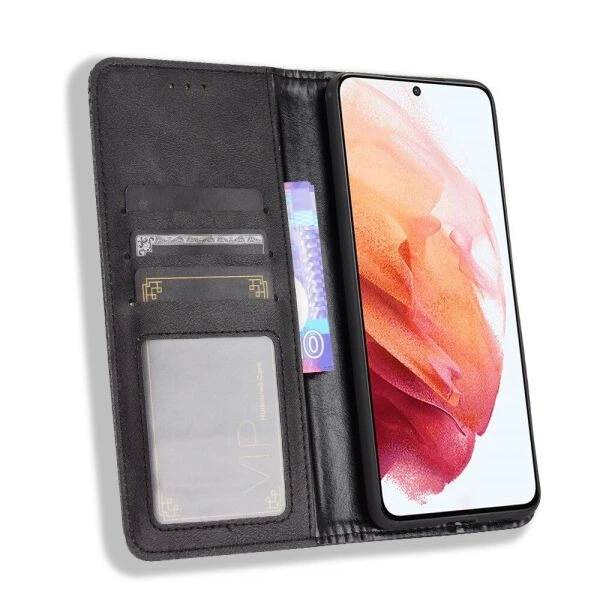 Чехол-книжка Deexe Retro Style для Samsung Galaxy S21 (G991) - Black - изображение 5