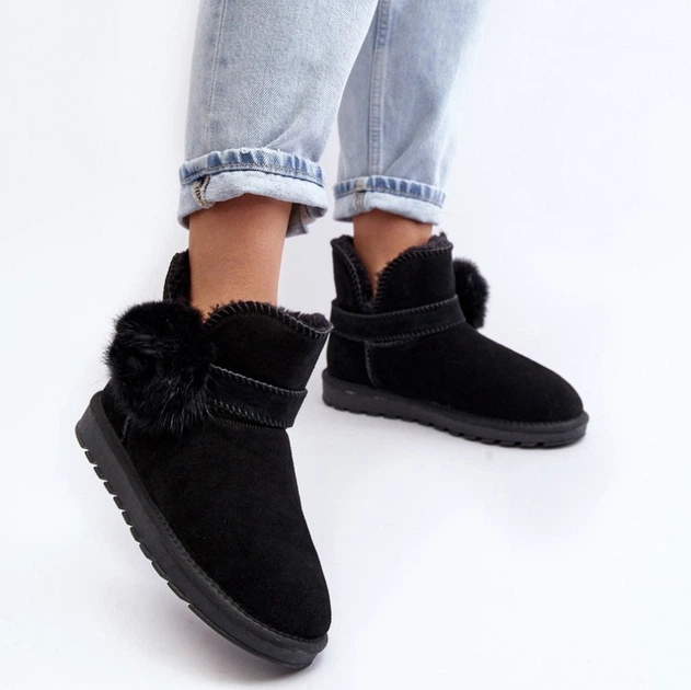 Śniegowce mukluki damskie z futerkiem Eraclio 41 Czarne (5905677011470) - obraz 3