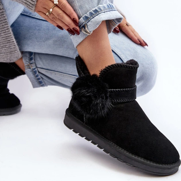 Śniegowce mukluki damskie z futerkiem Eraclio 40 Czarne (5905677011463) - obraz 6