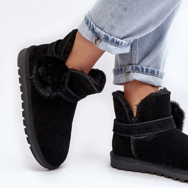Śniegowce mukluki damskie z futerkiem Eraclio 41 Czarne (5905677011470) - obraz 5