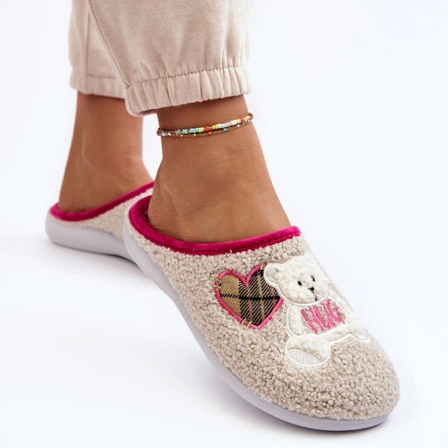 Kapcie domowe damskie ocieplane z zakrytymi palcami Inblu EC000095 37 Beżowe (5905677966404) - obraz 3