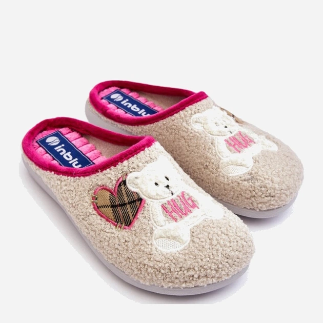 Kapcie domowe damskie ocieplane z zakrytymi palcami Inblu EC000095 37 Beżowe (5905677966404) - obraz 5