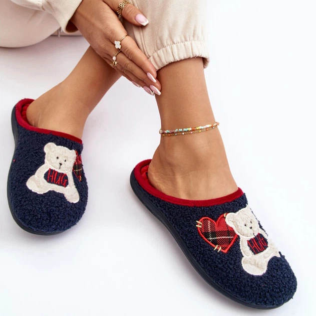 Kapcie domowe damskie ocieplane z zakrytymi palcami Inblu EC000095 36 Granatowe (5905677966152) - obraz 4