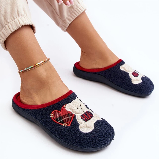 Kapcie domowe damskie ocieplane z zakrytymi palcami Inblu EC000095 36 Granatowe (5905677966152) - obraz 7