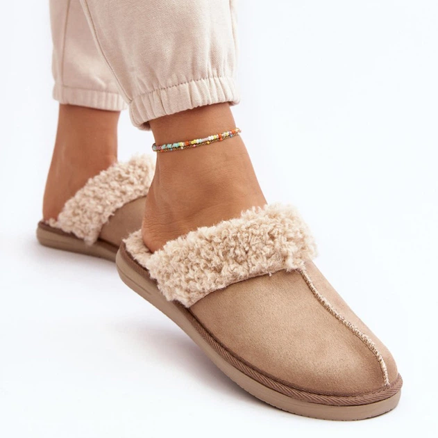 Жіночі домашні капці утеплені із закритим носком Inblu EK000010 38 Бежеві (5905677961836) - зображення 5