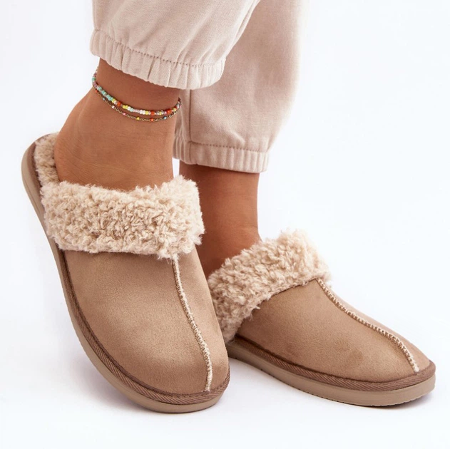 Kapcie domowe damskie ocieplane z zakrytymi palcami Inblu EK000010 36 Beżowe (5905677961812) - obraz 4
