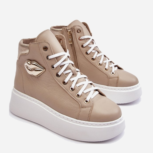Sneakersy damskie ze skóry naturalnej Lemar Katerin 38 Beżowe (5905677952391) - obraz 7
