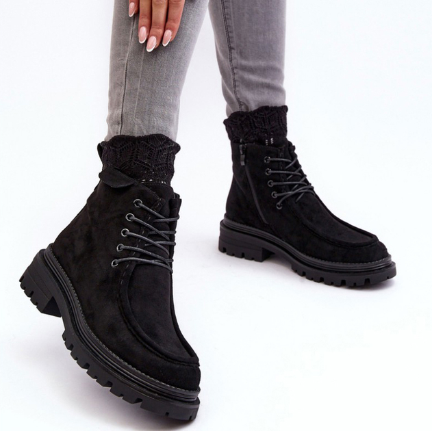 Жіночі черевики низькі Apolosi 38 Чорні (5905677943672) - зображення 2