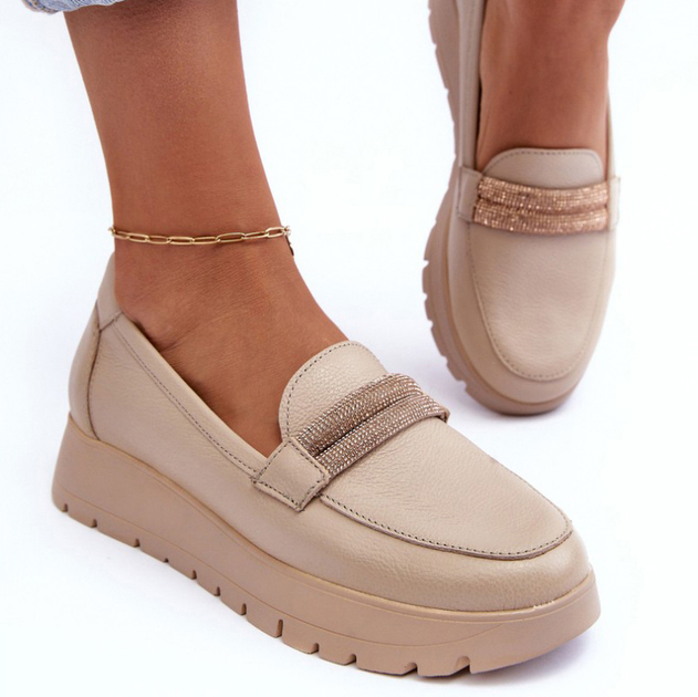 Жіночі сліпони Lemar Lehira 38 Світло-бежеві (5905677929690) - зображення 6