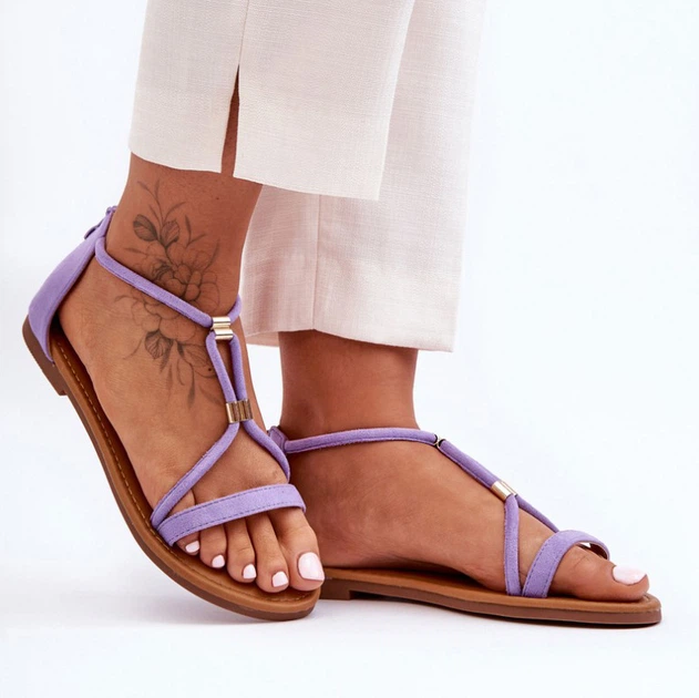 Sandały damskie płaskie Jullie 37 Fioletowe (5905677638189) - obraz 5