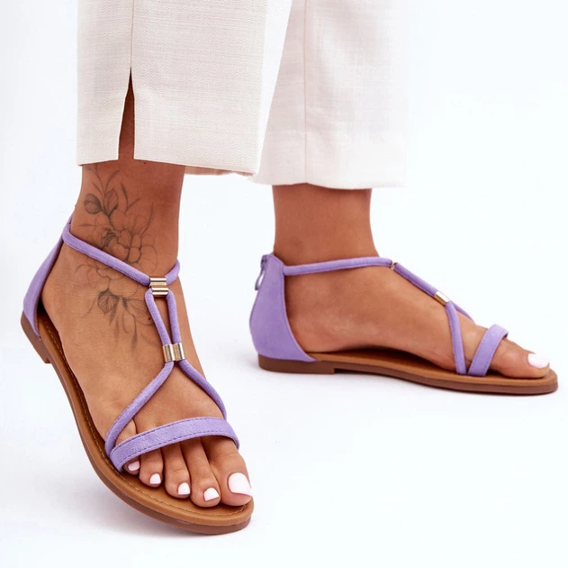 Sandały damskie płaskie Jullie 37 Fioletowe (5905677638189) - obraz 7