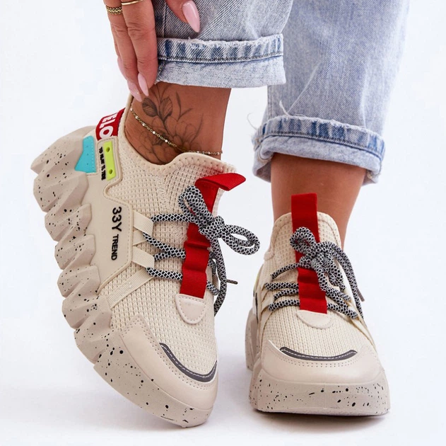 Sneakersy damskie Evolution 37 Beżowe (5905677436587) - obraz 5