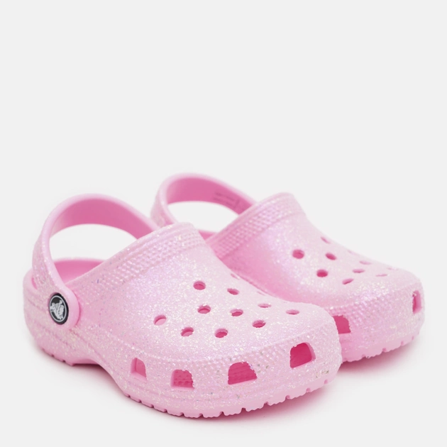 Дитячі крокси для дівчинки Crocs Classic Glitter Clog K 206993-6S0-C12 29-30 Рожеві (196265217120) - зображення 2