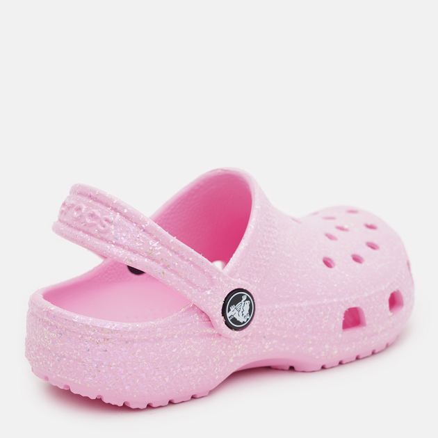 Chodaki dziecięce dla dziewczynki z ozdobami Crocs Classic Glitter Clog K 206993-6S0-J1 32-33 Jasnoróżowe (196265217144) - obraz 4