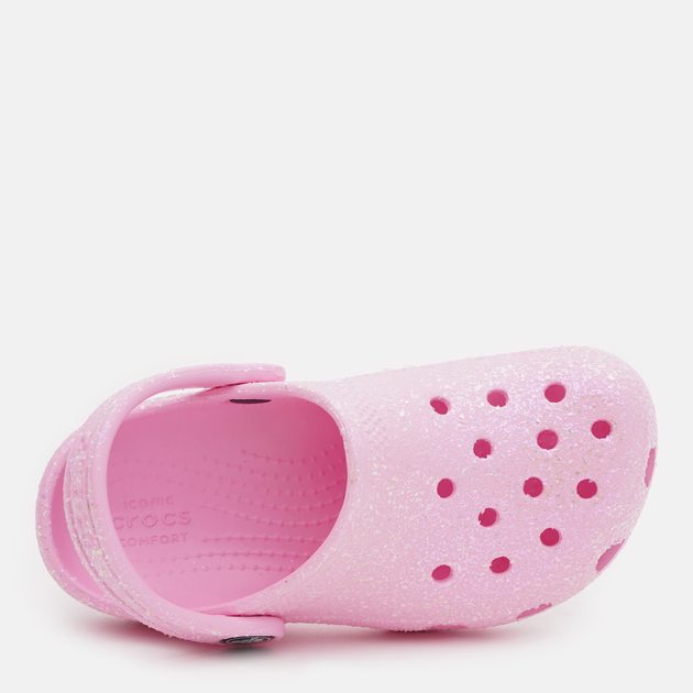 Chodaki dziecięce dla dziewczynki z ozdobami Crocs Classic Glitter Clog K 206993-6S0-J1 32-33 Jasnoróżowe (196265217144) - obraz 5