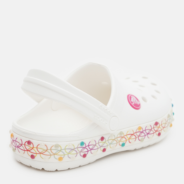 Chodaki dziecięce dla dziewczynki z ozdobami Crocs Crocband Stretch Necklace Kids Clog T 208269-94S-C11 28-29 Biały/Wielokolorowy (196265242504) - obraz 4