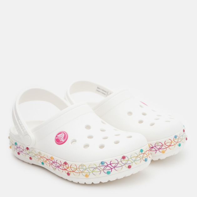 Crocsy dziecięce dla dziewczynki z ozdobami Crocs Crocband Stretch Necklace Kids Clog T 208269-94S-J1 32 Biały/Wielokolorowy (196265242535) - obraz 2