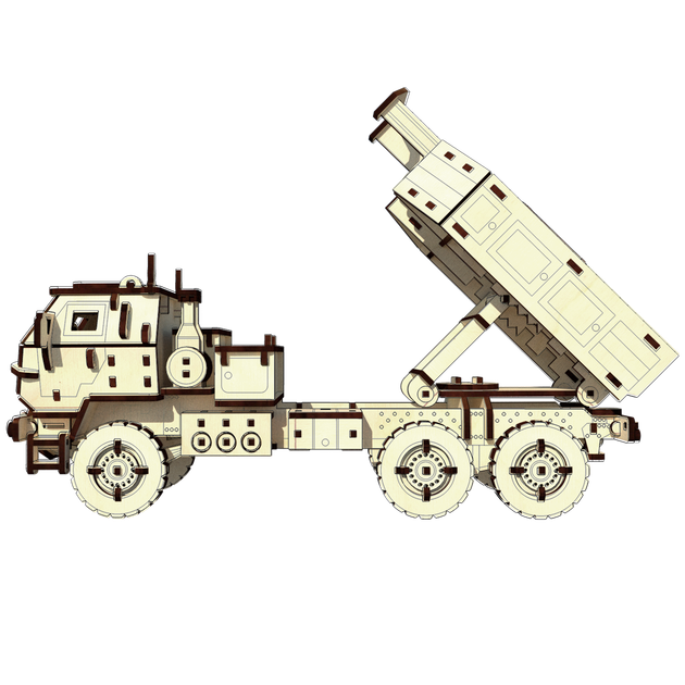 Механічний дерев'яний 3D пазл SUNROZ HIMARS. УКРАЇНСЬКА ХИМЕРА 272 ел. - Фото 2 Механічний дерев'яний 3D пазл SUNROZ HIMARS. УКРАЇНСЬКА ХИМЕРА 272 ел. - зображення 2
