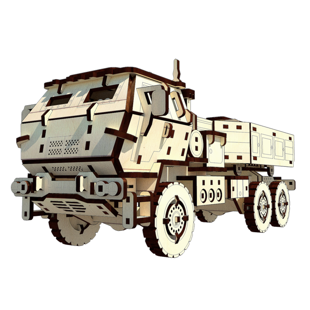 Механічний дерев'яний 3D пазл SUNROZ HIMARS. УКРАЇНСЬКА ХИМЕРА 272 ел. - Фото 4 Механічний дерев'яний 3D пазл SUNROZ HIMARS. УКРАЇНСЬКА ХИМЕРА 272 ел. - зображення 4