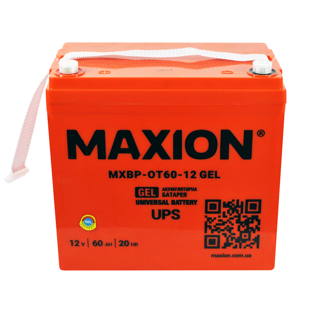 Акумулятор промисловий MAXION MXBP-OT 60-12 GEL (12V, 60Ah, +/-) - зображення 2