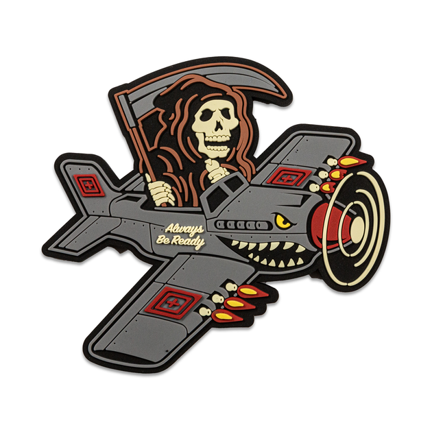 Нашивка 5.11 Tactical Grim Reaper Pilot Patch Grey (92179-029) - изображение 1